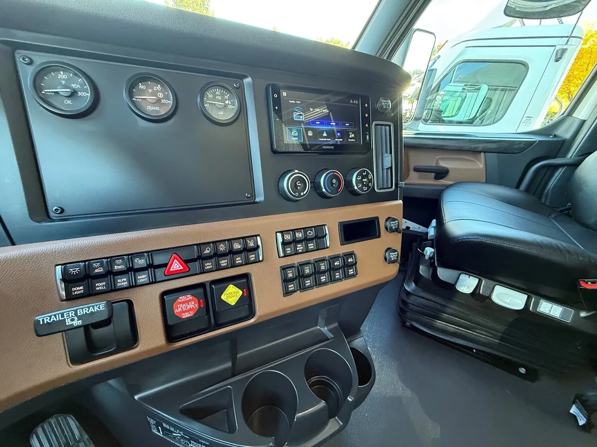 Center console with touchscreen and switches